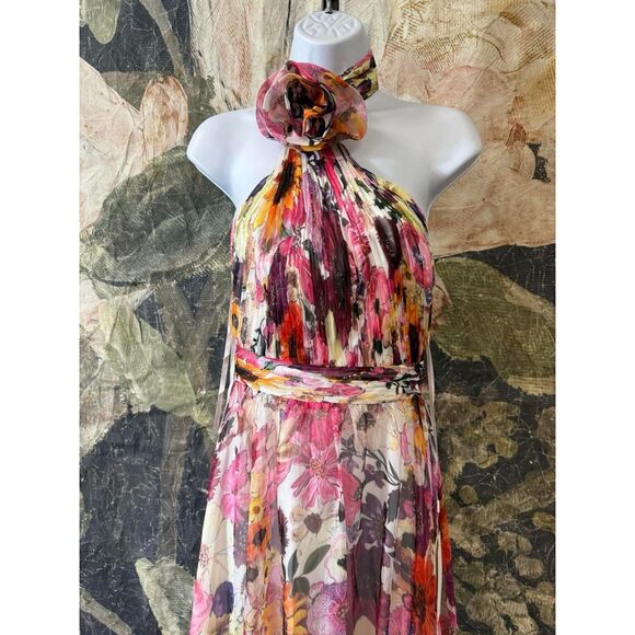 Mac Duggal Floral Maxi Dress - Pink and Purple - Picture 6 of 10